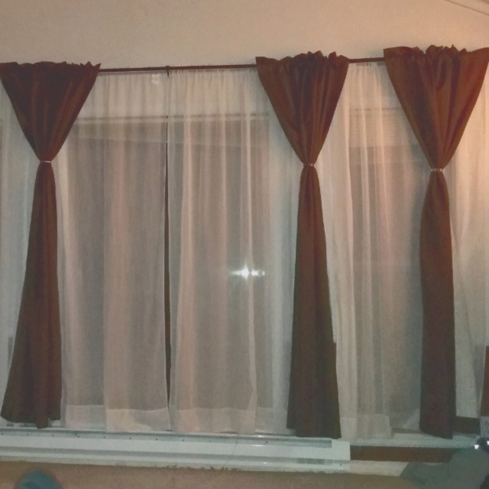 (4) Espresso Brown curtain panels